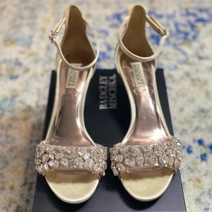 Badgley Mischka Lara Embellished Kitten Heel